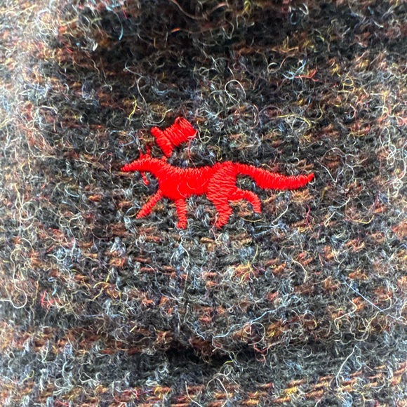 AUBIN 100% Irish Wool Men's tweed Cap with Red Logo - Picture 2 of 7